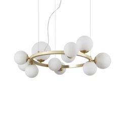 IDEAL LUX Κρεμαστό Φωτιστικό PERLAGE 11xG9 Χρυσού Χρώματος – 283807