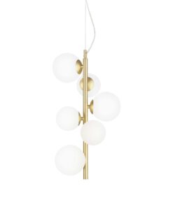 IDEAL LUX Κρεμαστό Φωτιστικό PERLAGE 6xG9 Χρυσού Χρώματος – 283821