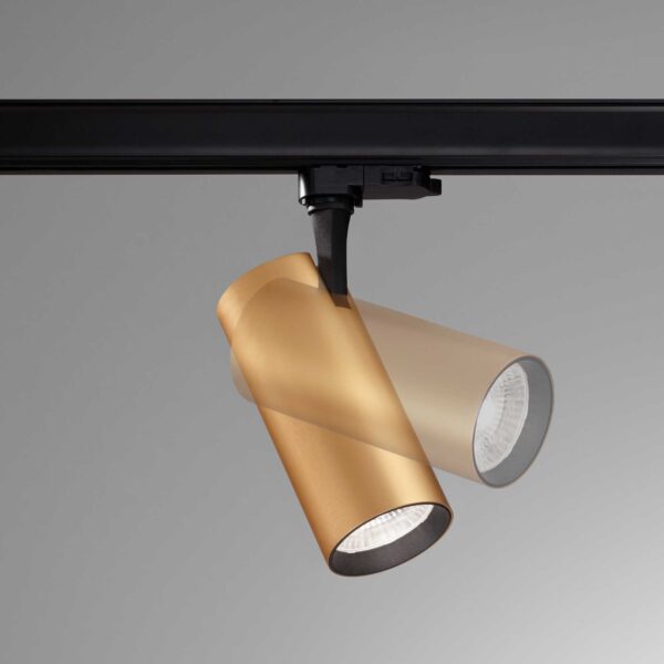 IDEAL LUX Φωτιστικό Σποτ Τριφασικής Ράγας 4 Καλωδίων FOX 15W 3000K Χρυσού Χρώματος – 283937