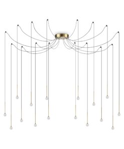 IDEAL LUX Κρεμαστό Φωτιστικό LUCCIOLA LED 16W 3000K Χρυσού Χρώματος – 284019