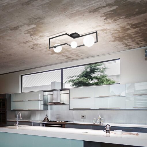 IDEAL LUX Φωτιστικό Οροφής ANGOLO 3xG9 Μαύρου Χρώματος – 284286