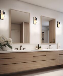 Φωτιστοικό Τοίχου Φυσικό Ξύλο & Μαύρο 1xE27 IP44 με Διακόπτη Trio Lighting – 284470132