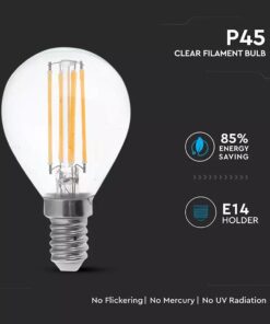 LED Λάμπα E14 P45 6W Filament V-TAC 300° 600lm Θερμό 3000K – 2845