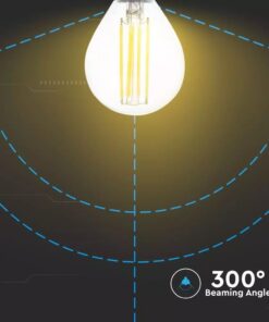 LED Λάμπα E14 P45 6W Filament V-TAC 300° 600lm Θερμό 3000K – 2845