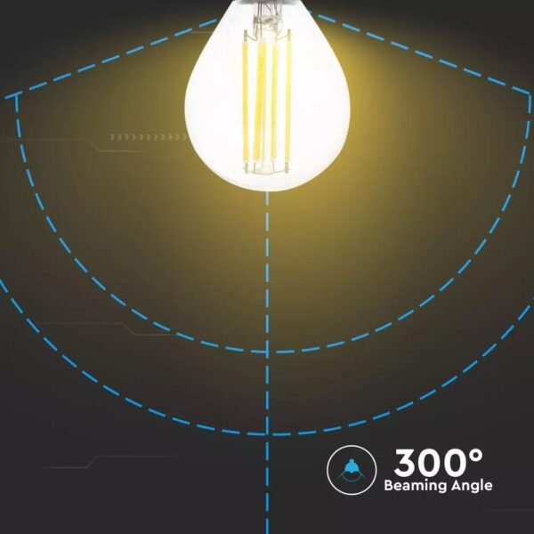 LED Λάμπα E14 P45 6W Filament V-TAC 300° 600lm Θερμό 3000K – 2845