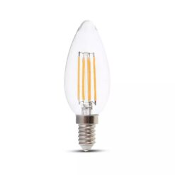 LED Λάμπα E14 Κεράκι 6W Filament V-TAC 300° 800lm Φυσικό 4000K – 2849