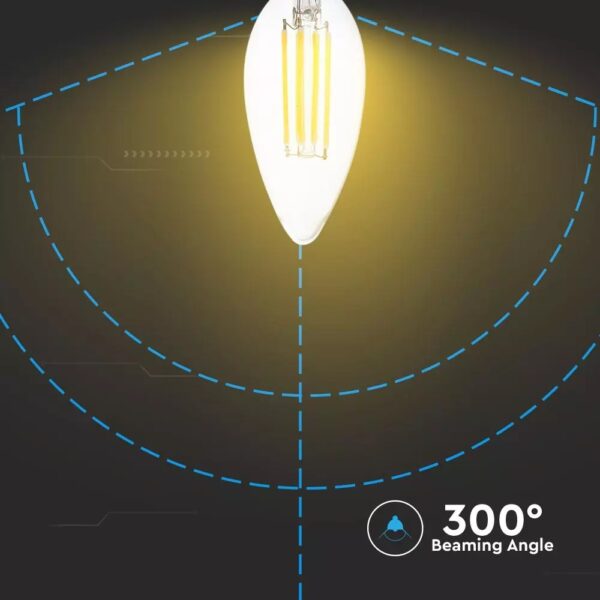 LED Λάμπα E14 Κεράκι 6W Filament V-TAC 300° 800lm Θερμό 2700K – 2848