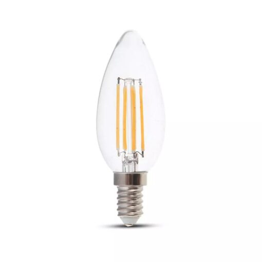 LED Λάμπα E14 Κεράκι 6W Filament V-TAC 300° 800lm Φυσικό 4000K – 2849