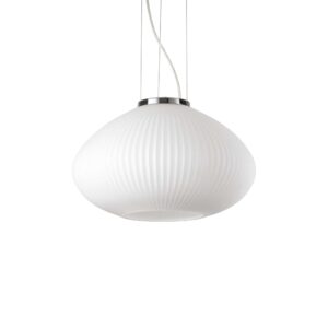 IDEAL LUX Κρεμαστό Φωτιστικό PLISSE 1xE27 Λευκού – 285184