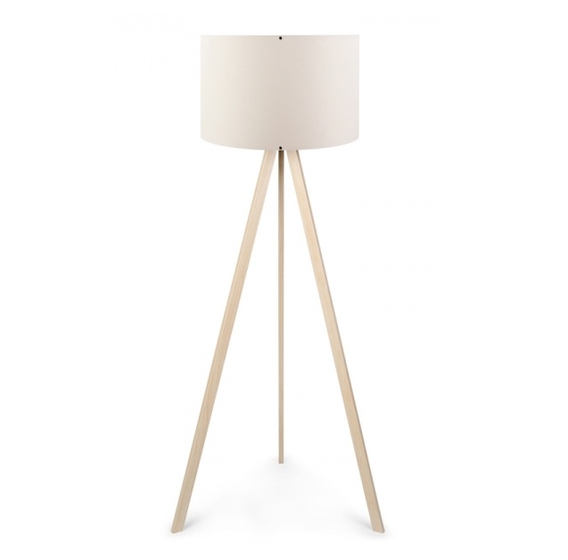 FLW-02 Φωτιστικό δαπέδου Τρίποδας με Αμπαζούρ Εκρου Heronia -09-0126