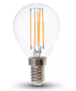 Λάμπα LED E14 P45 Filament 6W Θερμό λευκό 3000K Γυαλί διάφανο (130 LM/W) V-TAC – 2854