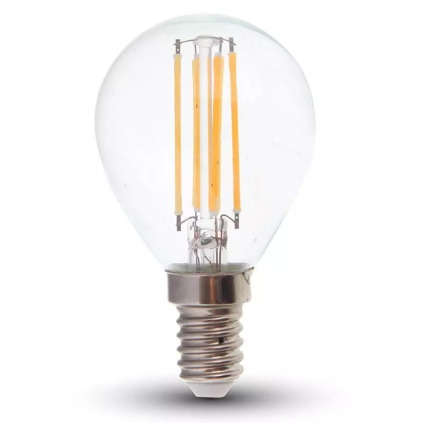 Λάμπα LED E14 P45 Filament 6W Θερμό λευκό 3000K Γυαλί διάφανο (130 LM/W) V-TAC - 2854