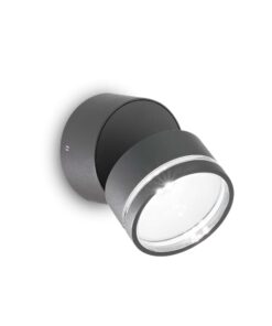 IDEAL LUX Επιτοίχιο Φωτιστικό Βεράντας OMEGA LED 7W 3000K Ανθρακί Χρώματος IP54 – 285450