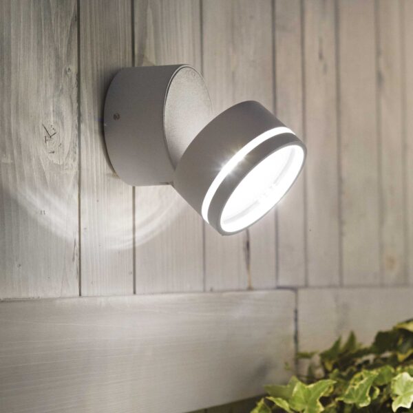 IDEAL LUX Επιτοίχιο Φωτιστικό Βεράντας OMEGA LED 7W 3000K Ανθρακί Χρώματος IP54 – 285450
