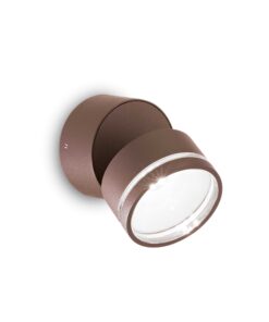IDEAL LUX Φωτιστικό Τοίχου Βεράντας OMEGA LED 7W 4000K IP54 Καφέ Χρώματος – 285498