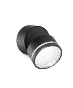 IDEAL LUX Φωτιστικό Τοίχου Βεράντας OMEGA LED 7W 4000K IP54 Μαύρου Χρώματος – 285504