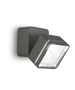 IDEAL LUX Φωτιστικό Τοίχου Βεράντας OMEGA LED 7W 4000K IP54 Χρώματος Ανθρακί – 285511