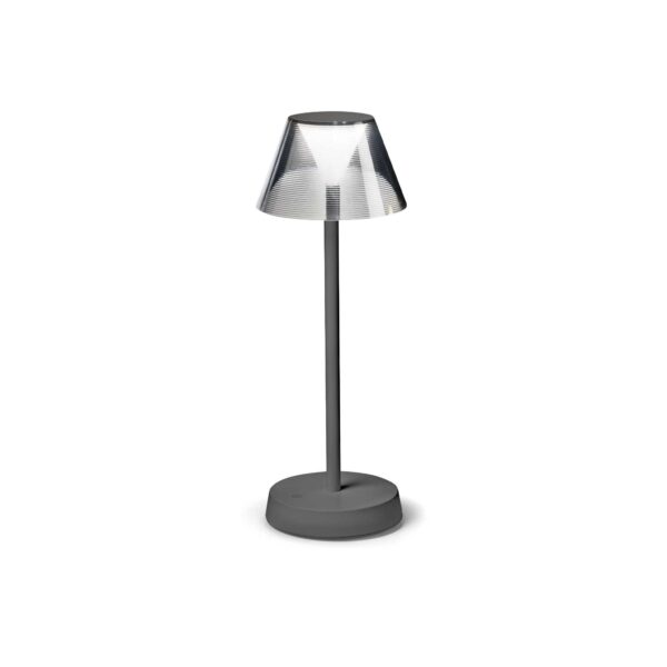 IDEAL LUX Επιτραπέζιο Φωτιστικό LOLITA LED 7W 3000K IP54 Επαναφορτιζόμενο Γκρι Χρώματος - 286730