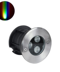 GloboStar® UNDERGROUND-FANI S-90981 Χωνευτό Φωτιστικό Σποτ Δαπέδου LED 12W 1020lm 60° DC 24V Αδιάβροχο IP68 Φ10 x Υ7.5cm RGBW DMX512 – Ανοξείδωτο Ατσάλι