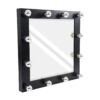 GloboStar® MAKEUP MIRROR-80×80-5 Μοντέρνος Καθρέπτης Μακιγιάζ με Πλαίσιο Φυσικού Ξύλου με Διακόπτη On/Off 12 x E27 AC220-240V – Μ80 x Π7 x Υ80cm – Μαύρος Έβενος