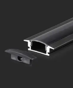 Προφίλ Αλουμινίου Χωνευτό Μαύρο με Καπάκι 2m V-TAC για ταινία LED – 2875