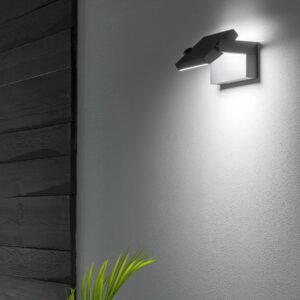 IDEAL LUX Επιτοίχιο Φωτιστικό Βεράντας SWIPE LED 20.5W 3000K IP54 Χρώματος Ανθρακί – 287683