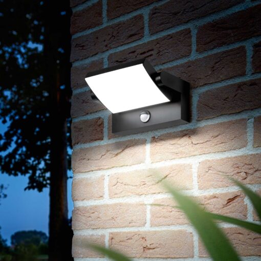 IDEAL LUX Προβολέας Τοίχου Βεράντας SWIPE LED 21W 3000K IP54 Αισθητήρα Κίνησης Χρώματος Ανθρακί – 287713