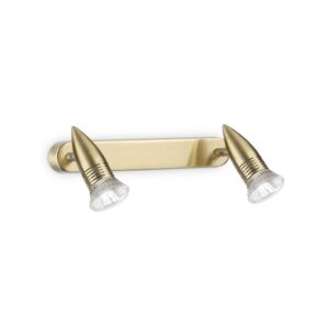 IDEAL LUX Απλίκα Τοίχου ALFA 2xGU10 Χρυσού Χρώματος- 287829