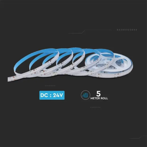 LED Ταινία 13W 24V V-TAC COB  Πολύχρωμη RGB 5 Μέτρα – 2880