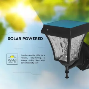 LED Ηλιακό Φαναράκι Τοίχου 2W V-TAC IP44 Μαύρο Σώμα CCT – 2889