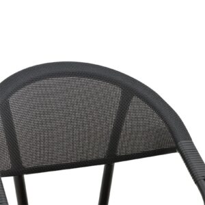 Πολυθρόνα Isaia pakoworld μαύρο αλουμίνιο-textilene μαύρο 57x57x83εκ 289-000001