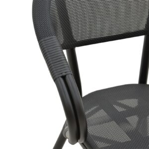 Πολυθρόνα Isaia pakoworld μαύρο αλουμίνιο-textilene μαύρο 57x57x83εκ 289-000001