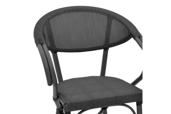 Σκαμπό μπαρ Efolian pakoworld μαύρο αλουμίνιο-μαύρο textilene 58x58x113εκ 289-000008
