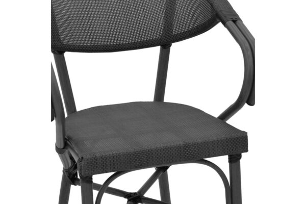Σκαμπό μπαρ Efolian pakoworld μαύρο αλουμίνιο-μαύρο textilene 58x58x113εκ 289-000008