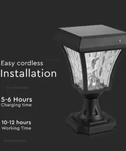 LED Ηλιακό Φαναράκι Δαπέδου 2W V-TAC IP65 Μαύρο Σώμα CCT – 2890