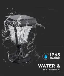 LED Ηλιακό Φαναράκι Δαπέδου 2W V-TAC IP65 Μαύρο Σώμα CCT – 2890