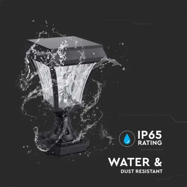 LED Ηλιακό Φαναράκι Δαπέδου 2W V-TAC IP65 Μαύρο Σώμα CCT – 2890