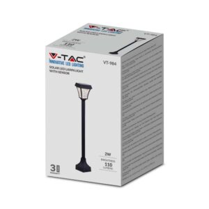 LED Ηλιακό Φωτιστικό Κήπου Δαπέδου 2W V-TAC IP65 με Μαύρο Σώμα CCT – 2891
