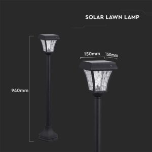 LED Ηλιακό Φωτιστικό Κήπου Δαπέδου 2W V-TAC IP65 με Μαύρο Σώμα CCT – 2891