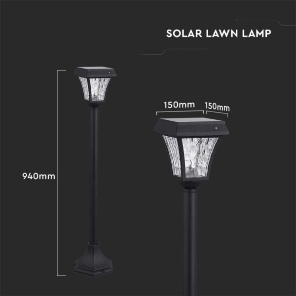 LED Ηλιακό Φωτιστικό Κήπου Δαπέδου 2W V-TAC IP65 με Μαύρο Σώμα CCT – 2891