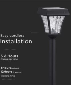 LED Ηλιακό Φωτιστικό Κήπου Δαπέδου 2W V-TAC IP65 με Μαύρο Σώμα CCT – 2891