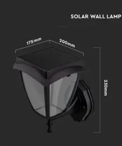 LED Ηλιακό Φαναράκι 2W V-TAC IP65 Μαύρο Σώμα 3000Κ+6000Κ – 2892