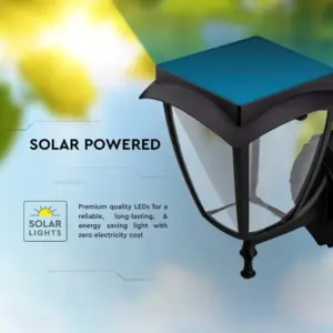 LED Ηλιακό Φαναράκι 2W V-TAC IP65 Μαύρο Σώμα 3000Κ+6000Κ – 2892