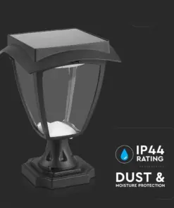 LED Ηλιακό Φαναράκι Δαπέδου 2W V-TAC IP65 Μαύρο Σώμα 3000K+6000K – 2893