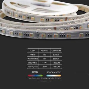 Tαινία LED SMD5050 DC:24V 24W/m IP65 RGB+CCT V-TAC – 2896
