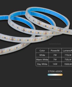 Tαινία LED SMD2835 DC:24V 14W/m IP65 CCT V-TAC – 2898