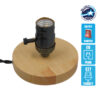 GloboStar® NOX DARK NICKEL 91049 Μοντέρνο Επιτραπέζιο Φωτιστικό Γραφείου Κομοδίνου Μονόφωτο με Ντουί E27 Σκούρο Νίκελ και Διακόπτη ON/OFF Δρύινο Φ4 x Υ9cm