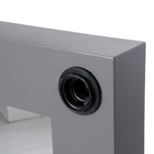 GloboStar® MAKEUP MIRROR-160×80-6 Μοντέρνος Καθρέπτης Μακιγιάζ με Πλαίσιο Φυσικού Ξύλου με Διακόπτη On/Off 20 x E27 AC220-240V – Μ80 x Π7 x Υ160cm – Γκρι Ανθρακί