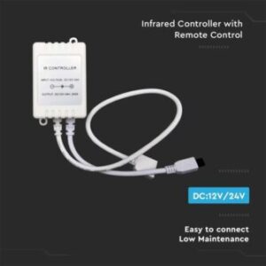 Infrared controller με χειριστήριο 24 κουμπιών CCT 12V/24V V-TAC – 2901