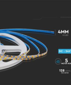 LED Ταινία 9W 24V V-TAC 1150lm/m Super Slim Θερμό 3000K 5 Μέτρα – 2906